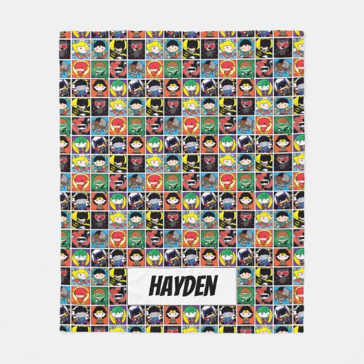 Chibi Justice League Character Pattern Fleece Deken (Voorkant)