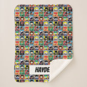 Chibi Justice League Character Pattern Sherpa Deken (Voorkant)