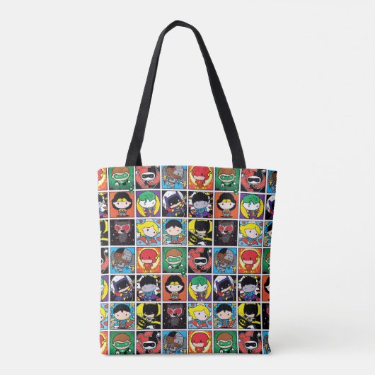 Chibi Justice League Character Pattern Tote Bag (Achterkant)