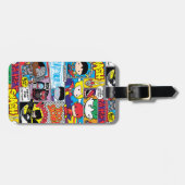 Chibi Justice League Comic Book Pattern Bagagelabel (Voorkant horizontaal)