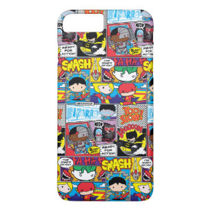Chibi Justice League Comic Book Pattern iPhone 8/7 Plus Hoesje
