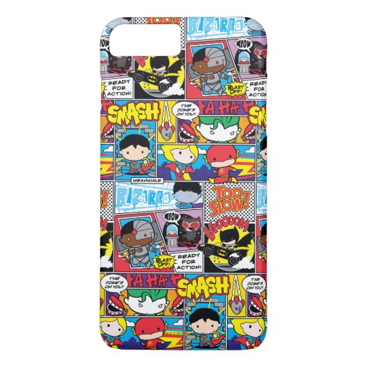 Chibi Justice League Comic Book Pattern Case-Mate iPhone Case (Achterkant)