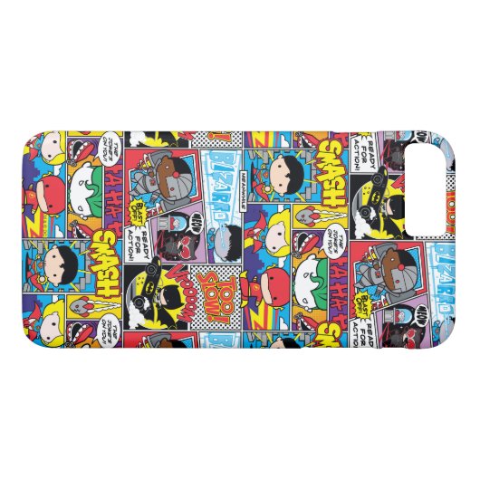 Chibi Justice League Comic Book Pattern Case-Mate iPhone Case (Achterkant (Horizontaal))