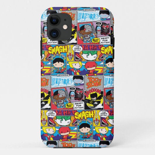 Chibi Justice League Comic Book Pattern Case-Mate iPhone Case (Achterkant)
