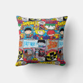 Chibi Justice League Comic Book Pattern Kussen (Achterkant)