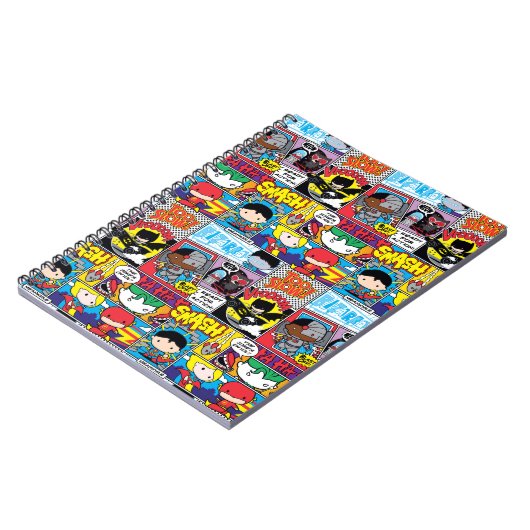 Chibi Justice League Comic Book Pattern Notitieboek (Linkerzijde)