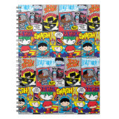 Chibi Justice League Comic Book Pattern Notitieboek (Voorkant)