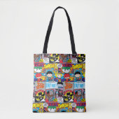 Chibi Justice League Comic Book Pattern Tote Bag (Voorkant)