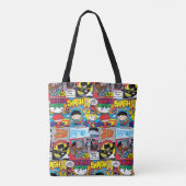 Chibi Justice League Comic Book Pattern Tote Bag (Achterkant)