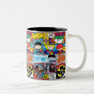 Chibi Justice League Comic Book Pattern Tweekleurige Koffiemok