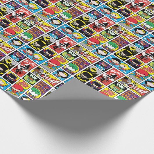 Chibi Justice League Compilation Pattern Cadeaupapier (Hoek)