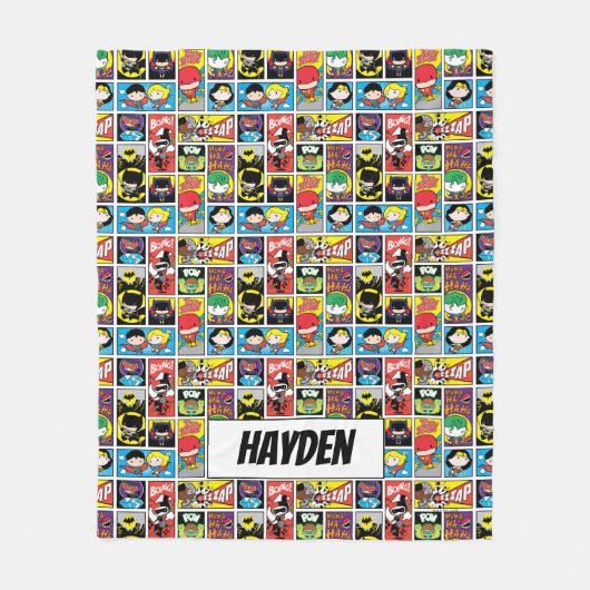 Chibi Justice League Compilation Pattern Fleece Deken (Voorkant)