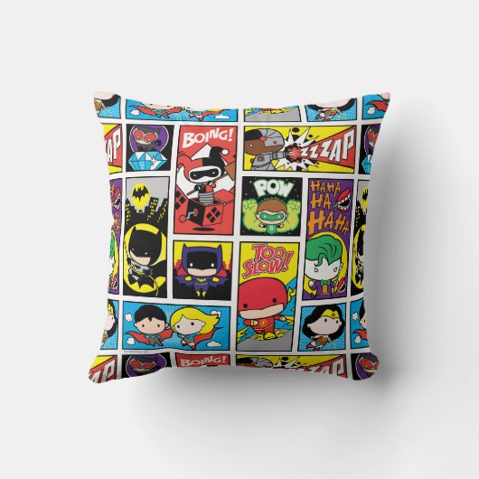 Chibi Justice League Compilation Pattern Kussen (Achterkant)