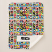 Chibi Justice League Compilation Pattern Sherpa Deken (Voorkant)