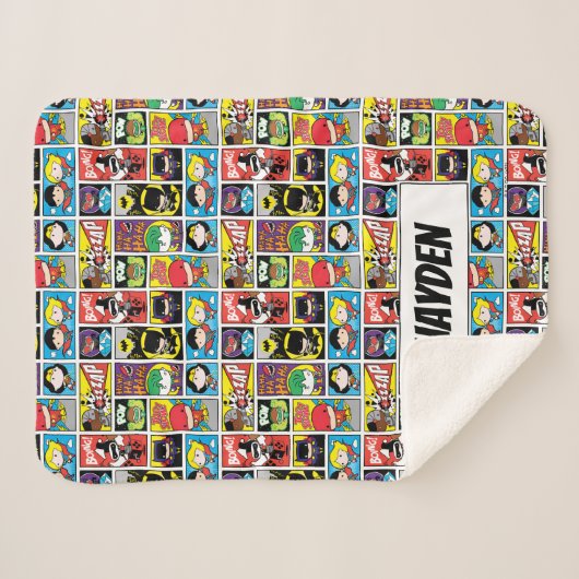 Chibi Justice League Compilation Pattern Sherpa Deken (Voorkant (horizontaal))