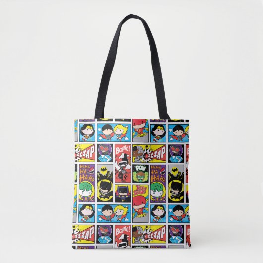 Chibi Justice League Compilation Pattern Tote Bag (Voorkant)