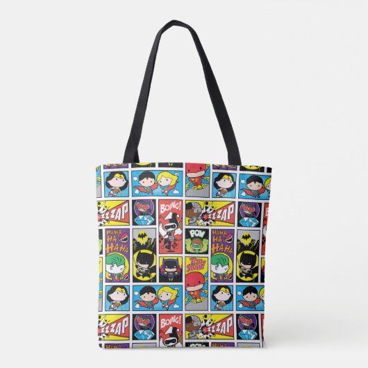 Chibi Justice League Compilation Pattern Tote Bag (Achterkant)