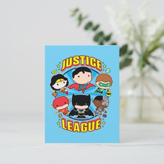 Chibi Justice League Group Briefkaart (Staand voorkant)