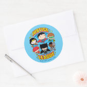 Chibi Justice League Group Ronde Sticker (Envelop)
