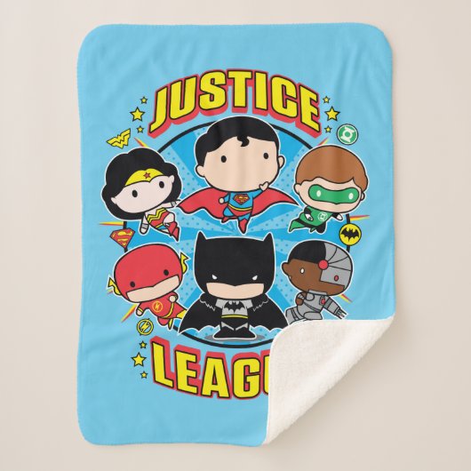 Chibi Justice League Group Sherpa Deken (Voorkant)