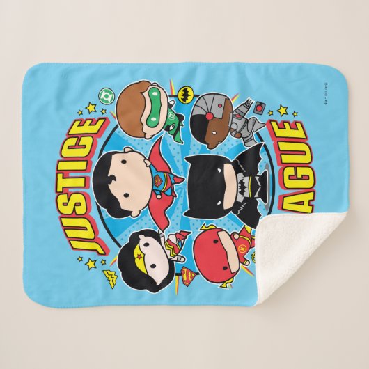 Chibi Justice League Group Sherpa Deken (Voorkant (horizontaal))