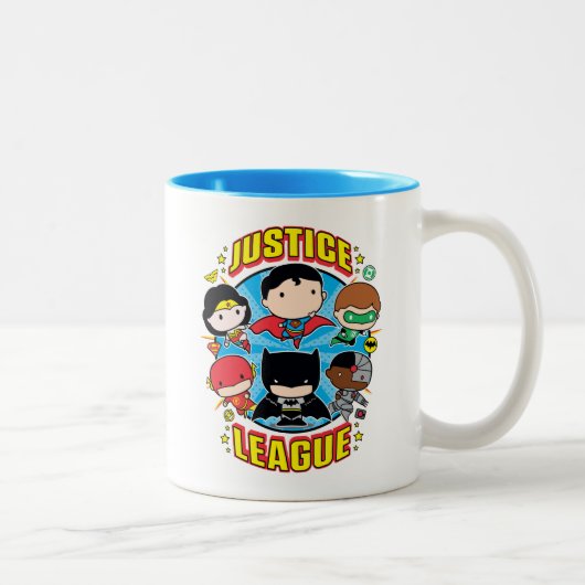 Chibi Justice League Group Tweekleurige Koffiemok (Rechts)