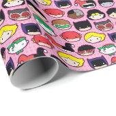 Chibi Justice League Head Pattern Cadeaupapier (Rol Hoek)