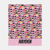 Chibi Justice League Head Pattern Fleece Deken