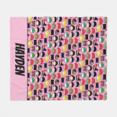 Chibi Justice League Head Pattern Fleece Deken (Voorkant (Horizontaal))