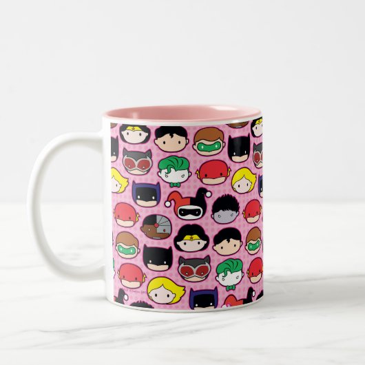 Chibi Justice League Head Pattern Tweekleurige Koffiemok (Links)