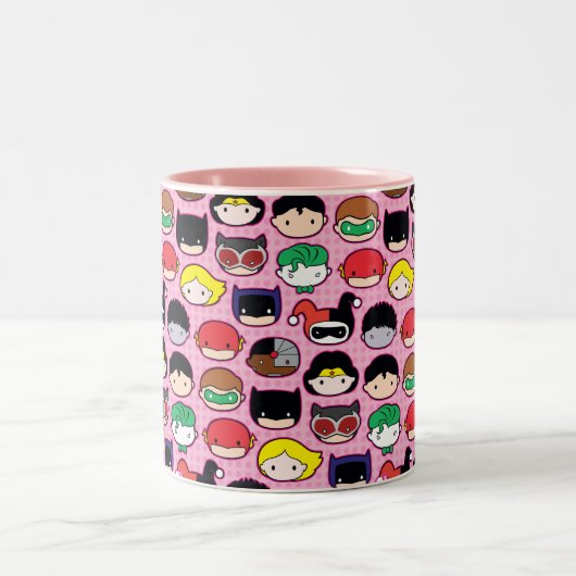 Chibi Justice League Head Pattern Tweekleurige Koffiemok (Center)