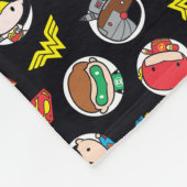 Chibi Justice League Heroes en Logos Pattern Fleece Deken (Hoek)