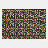 Chibi Justice League Heroes en Logos Pattern Inpakpapier Vel (Voorkant 3)