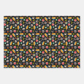 Chibi Justice League Heroes en Logos Pattern Inpakpapier Vel (Voorkant 2)