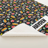 Chibi Justice League Heroes en Logos Pattern Sherpa Deken (3/4)