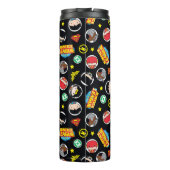 Chibi Justice League Heroes en Logos Pattern Thermosbeker (Achterkant)