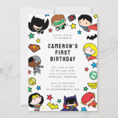 Chibi Justice League Kinderen Verjaardag Kaart (Voorkant)