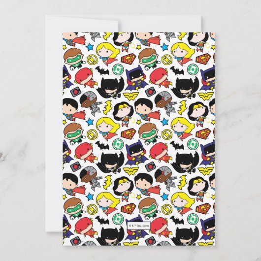 Chibi Justice League Kinderen Verjaardag Kaart (Achterkant)
