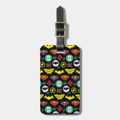 Chibi Justice League Logo Pattern Bagagelabel (Voorkant verticaal)