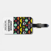 Chibi Justice League Logo Pattern Bagagelabel (Achterkant horizontaal)