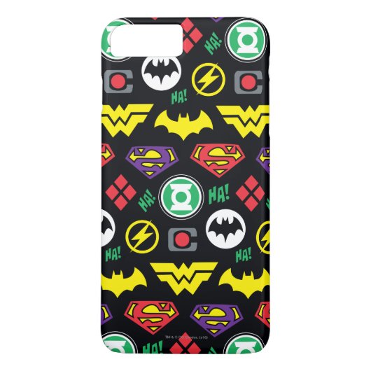 Chibi Justice League Logo Pattern Case-Mate iPhone Case (Achterkant)
