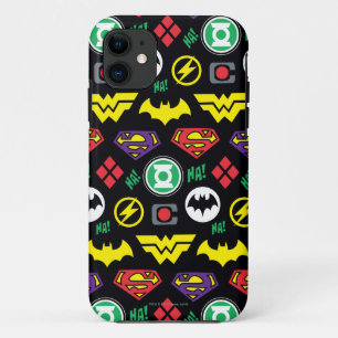 Chibi Justice League Logo Pattern Case-Mate iPhone Case