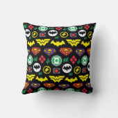Chibi Justice League Logo Pattern Kussen (Achterkant)