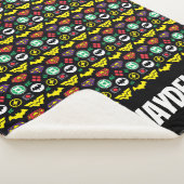 Chibi Justice League Logo Pattern Sherpa Deken (3/4)