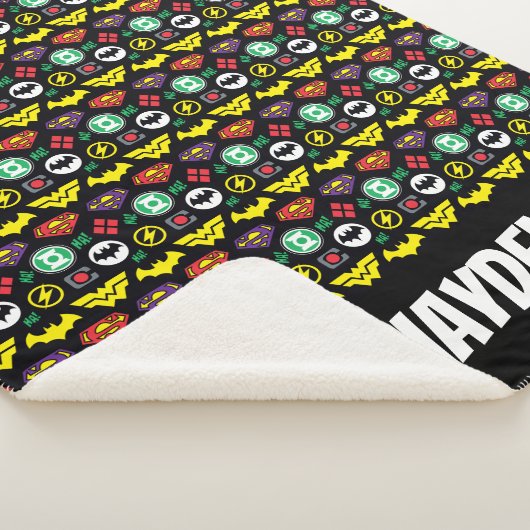 Chibi Justice League Logo Pattern Sherpa Deken (3/4)