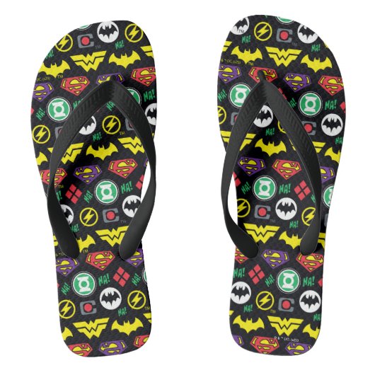 Chibi Justice League Logo Pattern Teenslippers (Voetbed)