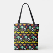 Chibi Justice League Logo Pattern Tote Bag (Achterkant)