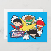 Chibi Justice League of America Explosion Briefkaart (Voorkant / Achterkant)