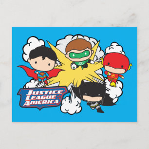 Chibi Justice League of America Explosion Briefkaart