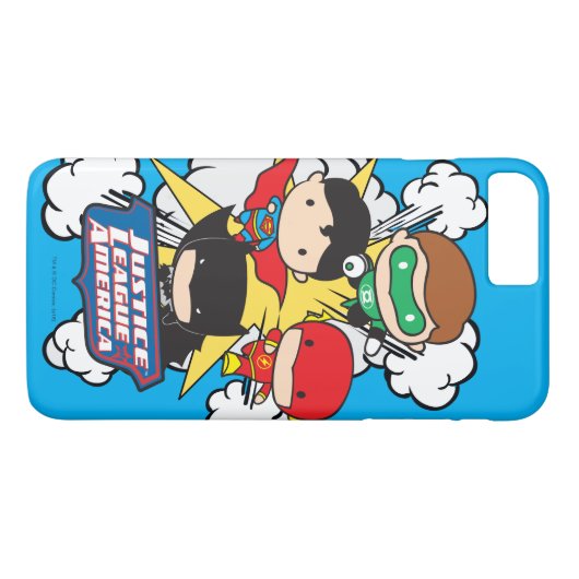 Chibi Justice League of America Explosion Case-Mate iPhone Case (Achterkant (Horizontaal))